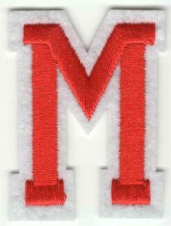 Letter M stoffen opstrijk patch