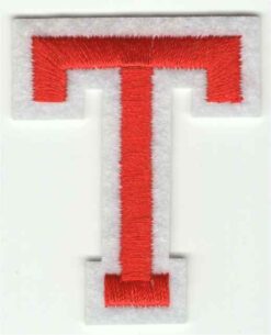 Letter T stoffen opstrijk patch