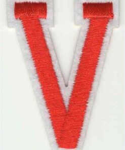 Letter V stoffen opstrijk patch