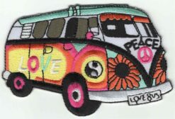 Minibus Peace Love stoffen opstrijk patch