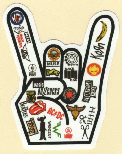 Sticker Diable Signe Rock N Roll