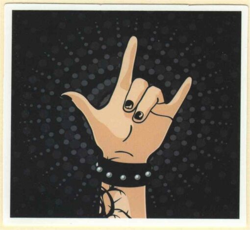 Sticker Diable Signe Rock N Roll