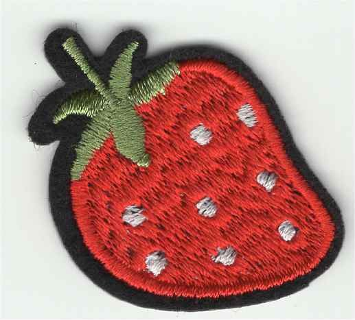 Aardbei stoffen opstrijk patch