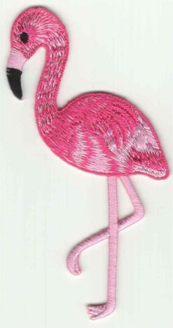 Flamingo stoffen opstrijk patch