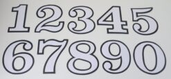 Racenummers sticker set Wit/Zwart