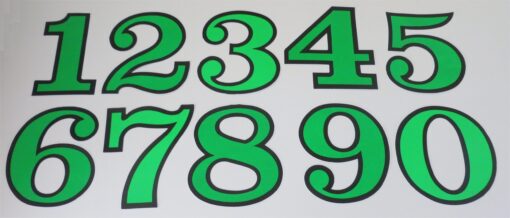 Racenummers sticker Groen/Zwart