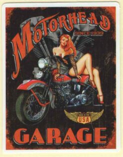 Motorhead Garage Pin Up Girl Aufkleber
