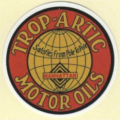Manhattan Oil Co. Trop Arctic Motor Oils sticker