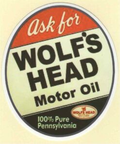 Wolf's Head Motor Oil sticker