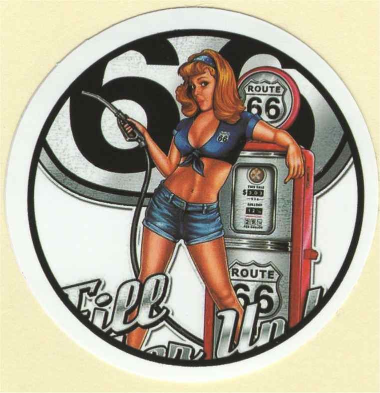 Route 66 Pin Up Girl Aufkleber