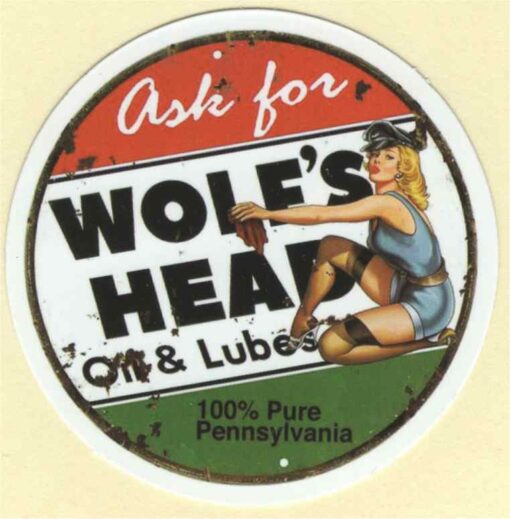 Wolf's Head Motor Oil sticker