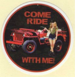 Come Ride With Me Pin-Up-Girl-Aufkleber
