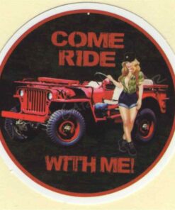 Come Ride With Me Pin Up Girl sticker