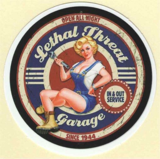 Lethal Threat Garage Pin-Up sticker