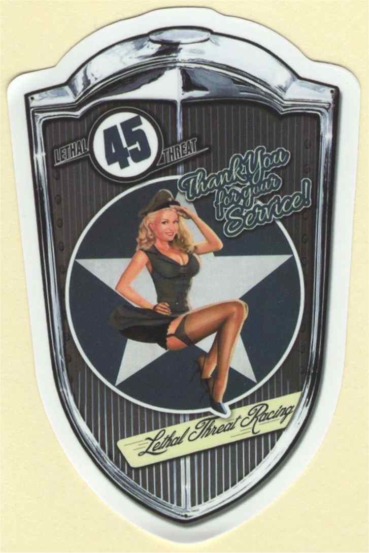 Lethal Threat Pin Up Girl Sticker