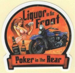 Liquor Poker Pin-Up Girl sticker