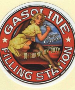 Gasoline Filling Station Pin-Up Girl sticker