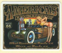 Sticker America's Highway Pin Up Girl