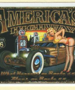 Aufkleber „America's Highway Pin Up Girl“.