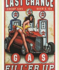 Last Chance GAS Pin Up Girl sticker