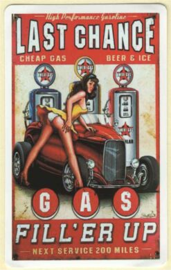 Last Chance GAS Pin Up Girl sticker