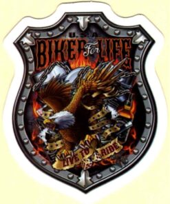 Aufkleber „Biker for Life“.