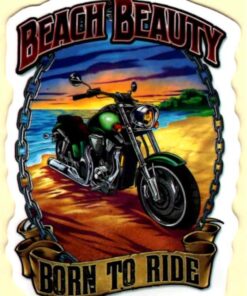 Beach Beauty Born to Ride sticker