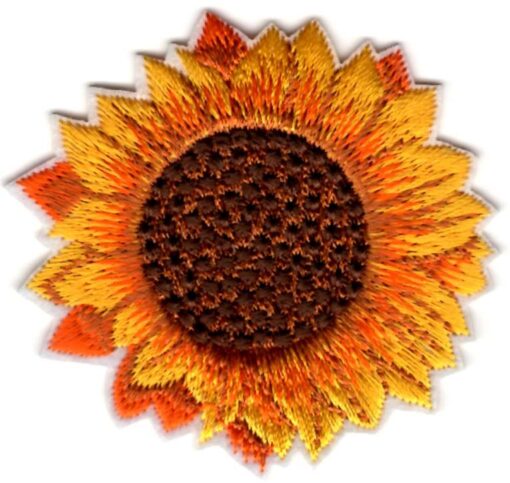 Zonnebloem stoffen opstrijk patch