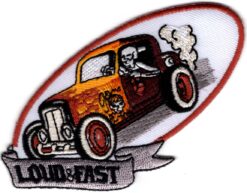 Loud & Fast Hot Rod stoffen opstrijk patch