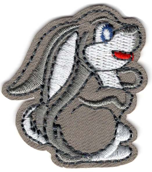 Haas stoffen opstrijk patch