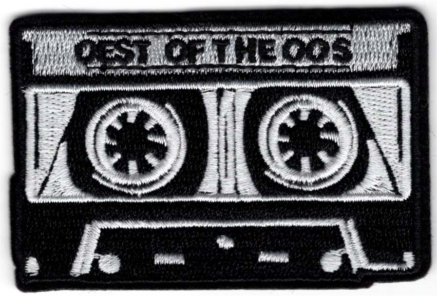 Cassettebandje stoffen opstrijk patch