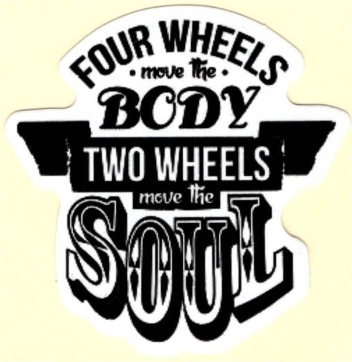 Four wheels Two Wheels sticker