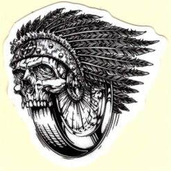 Sticker tête de mort amérindienne