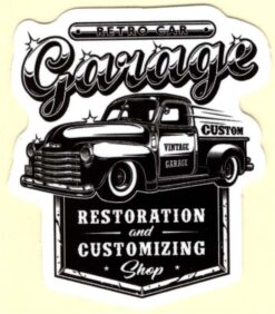 Retro Car Garage sticker