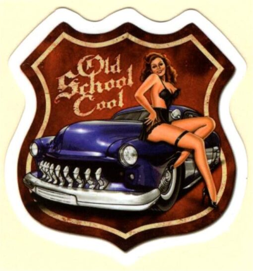 Aufkleber „Old School Pin Up Girl“.