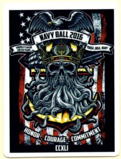 Aufkleber „Navy Ball 2016“.