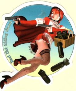 Pin Up Girl Roodkapje sticker