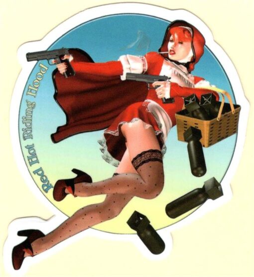 Pin Up Girl Roodkapje sticker