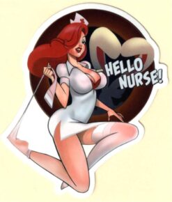Pin-Up-Girl-Krankenschwester-Aufkleber