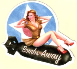 Sticker Pin Up Girl Bomb Away