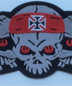 Skull Iron Cross stoffen opstrijk patch