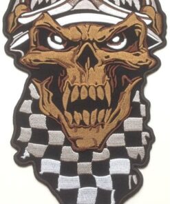 Skull Finish Flag stoffen opstrijk patch