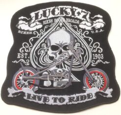 Ace Lucky 7 Live to Ride Aufnäher zum Aufbügeln