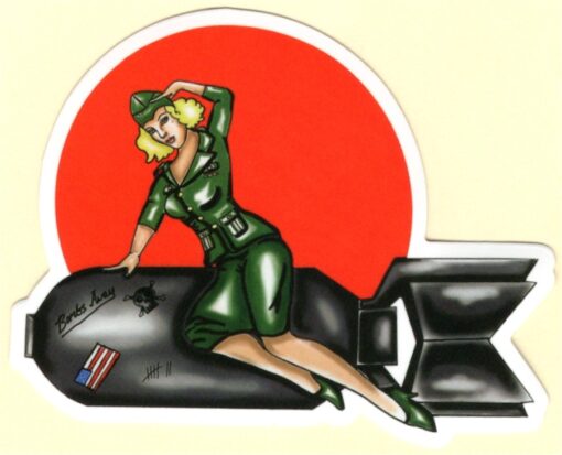 Sticker Pin Up Girl Bombs Away