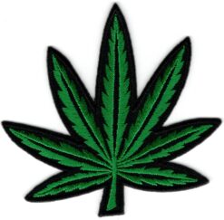 Cannabis-Pflanzen-Applikation zum Aufbügeln