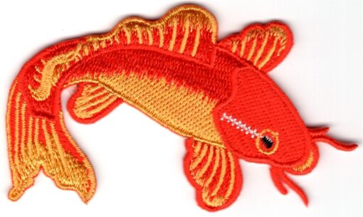 Goudvis stoffen opstrijk patch